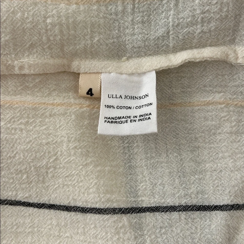 Ulla Johnson GORGEOUS Cream pink and Black Embroidered Blouse size 4 NWT - Picture 8 of 16